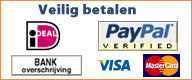 U kunt veilig betalen met iDEAL, Bankoverschrijving of Creditcard